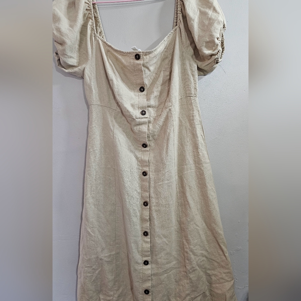 Elegant Cream Button-Down Dress